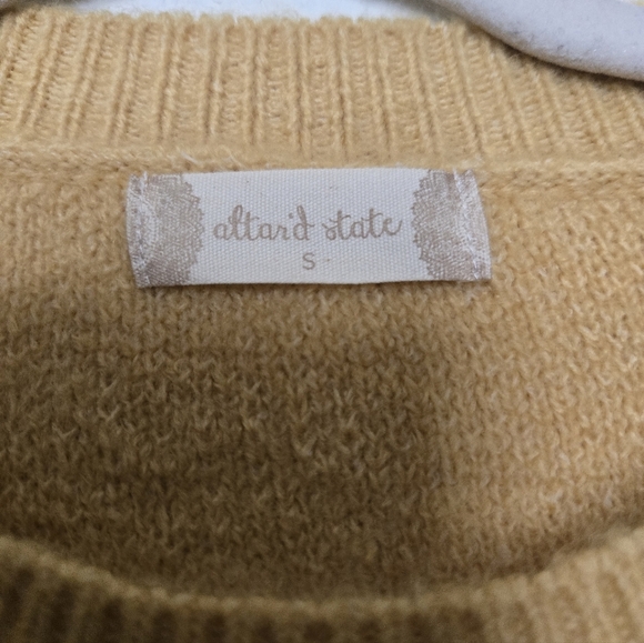 Altar'd State Mustard 'Howdy' Crew Neck Sweater. Size S - Picture 3 of 7